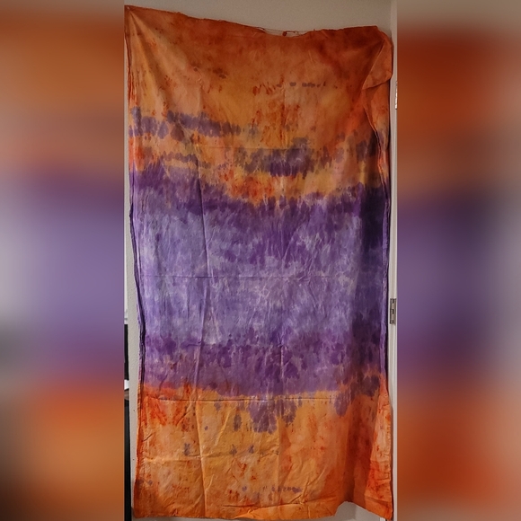 Purple & Orange Tie-Dye Fabric Tapestry - Picture 1 of 2